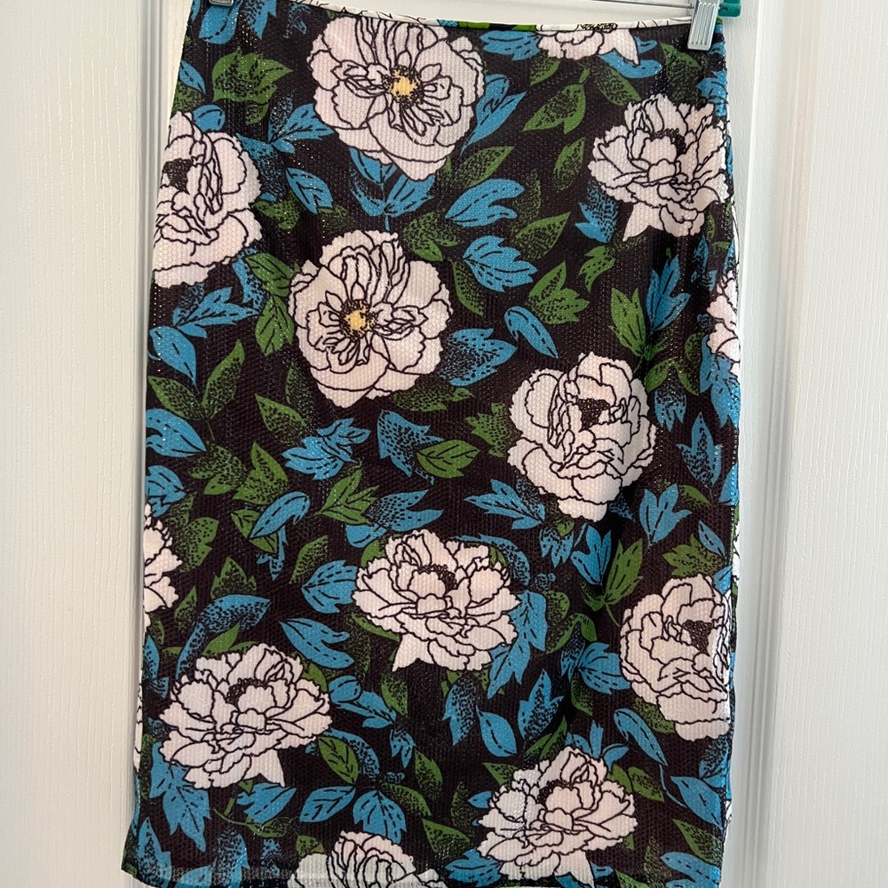 DIANE VON FURSTENBERG Floral Sequined Skirt